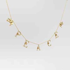 6' Metal 'Peace' Decorative Christmas Word Garland Gold - Wondershop