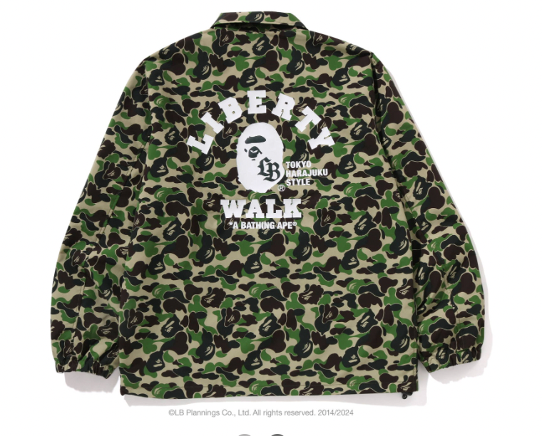 abc camo coach jacket Bape Liberty walk Japan bathing ape abc camo coach jacket Bape Liberty walk Japan bathing ape