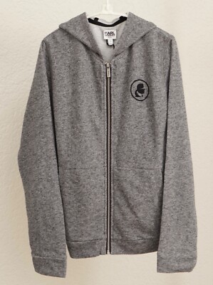 NWT ORIGINAL KARL LAGERFELD LONG SLEEVE Zipper Front Hoodie FOR KIDS Sz 12
