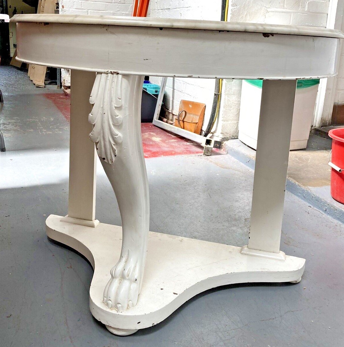 Half moon marble top console table 910mm x 453mm x 710mm white eBay