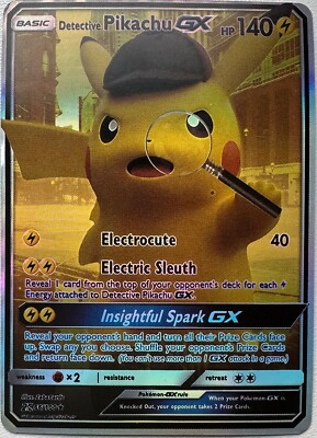 POKEMON CARD BASIC DETECTIVE PIKACHU GX HP 140 | eBay