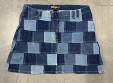 Vintage 70s/80s Denim Patchwork Mini Skirt, Highway, Size12