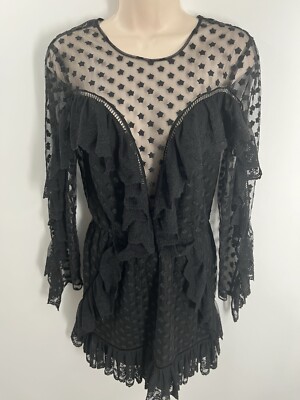 Alice McCall Womens Forever Young Black Crew Neck Long Sleeve Mini Dress  Size 2 | eBay