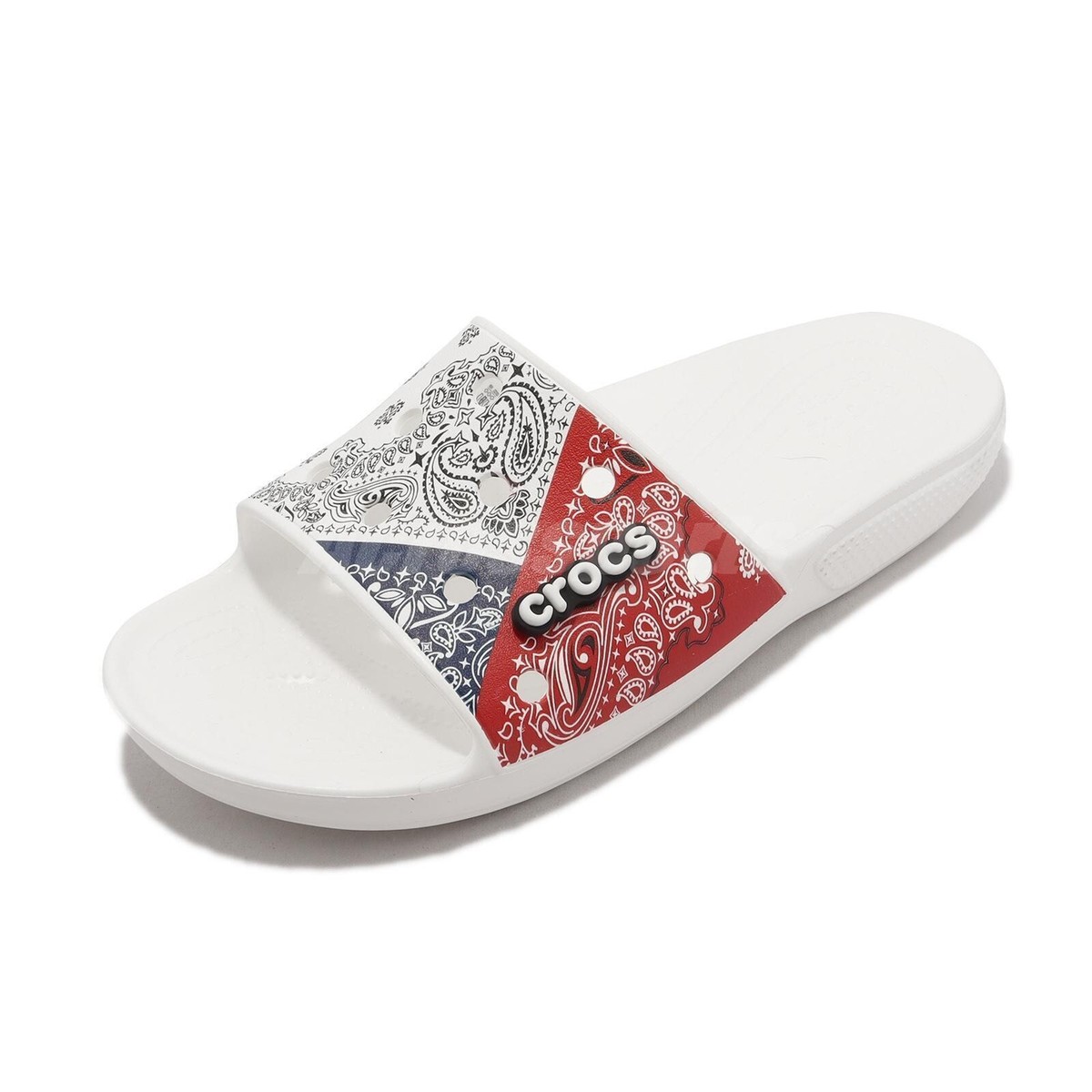 Crocs Classic Bandana Slide Paisley White Men Slip On Sandals 208064-90H Size 10 Buy Crocs Unisex Adult Classic Bandana Slide Mlt Multi  main image 2