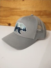  BEAR MOUNTAIN MOON GRAY DECKY SNAP BACK TRUCKER HAT