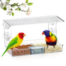 Clear Window Bird Feeder Sturdy Acrylic Feeders for Outdoors Viewing Wild Bir...