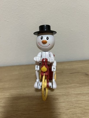 5  Bicycle Riding Santa Claus and Snowman Vintage Christmas Toys Read Desc. 