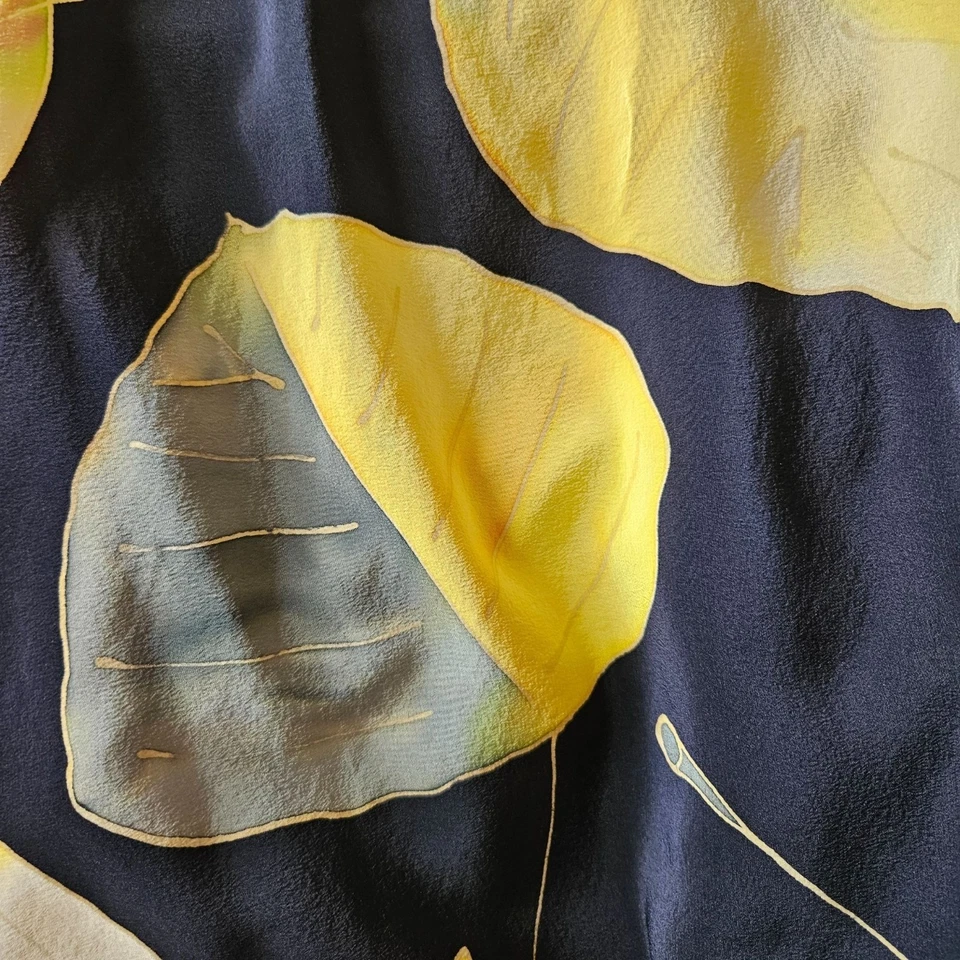 Kimono mujer seda álamo talla única pintado a mano 100 % seda hoja de álamo arte colorido Foto 4 de 4