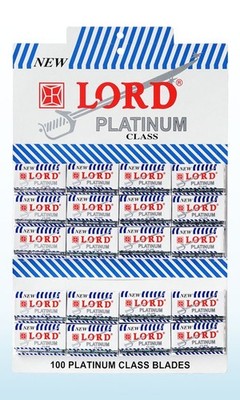 LORD Platinum Coated Double Edge Shaving Blades - 100 Count