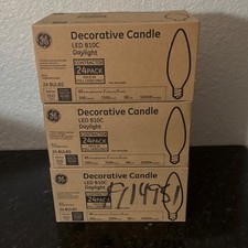 GE LED Candle B10C 5W 5000K Daylight Clear White 3- 24 bulb Packs. 3 missing