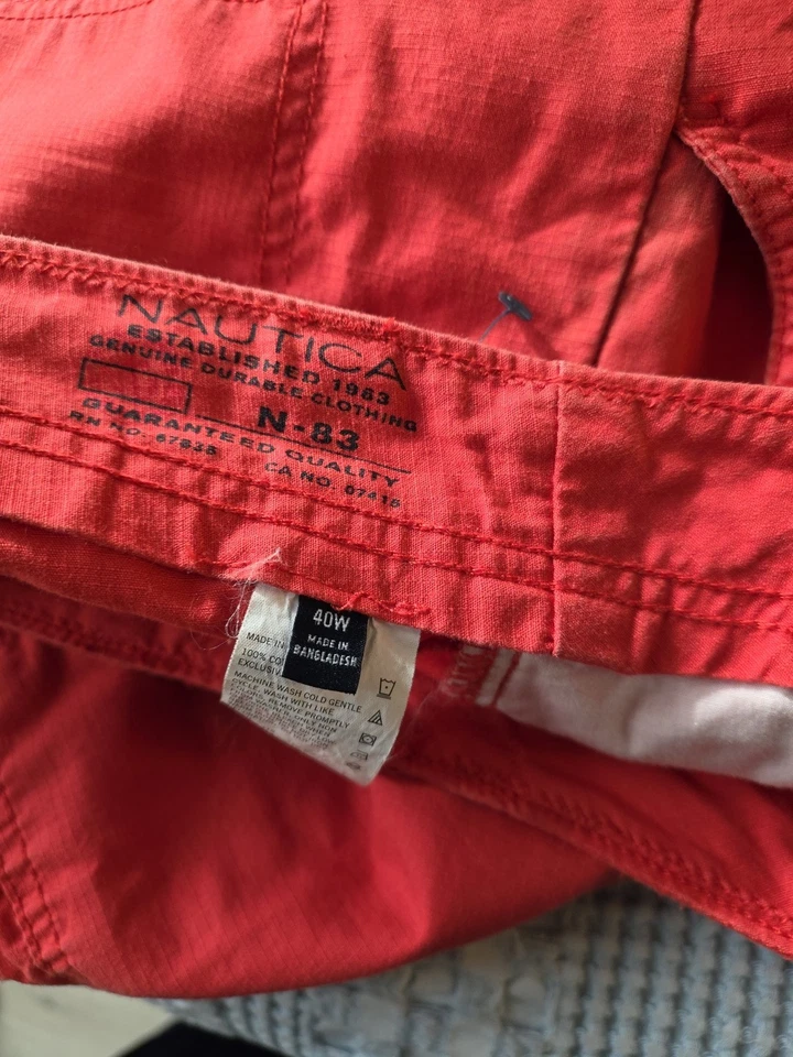  Paradise Collection Mens Shorts 40 Linen Coral 7 pocket cargo - Image 4 of 4