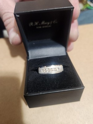 10kt White Gold 1/2 Carat Diamond Men's Rings From Macy's Size 9