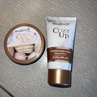 Bloomfield Cozy Up Body Cream 1.7 Fl Oz Warming Hand Cream 3.2 Fl Oz Travel Size