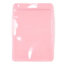 100 pcs 10x7.5 cm Macaron Pink Plastic Zip Lock Bags Small Holographic Reseal...