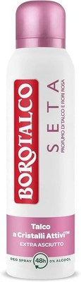 6x Borotalco Seta Spray Deodorant, Formula Without Alcohol and with Active Crystals...
