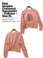 Pink  Jesus Is  Graphic Crewneck Sweatshirt XL Christian Faith Pullover 5