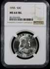 1955 Franklin Half Dollar 50c NGC MS64 FBL