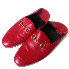 GUCCI Horsebit Leather Loafers Dress Shoes Size:36.5/JP:23.5 Red 141102K Authen