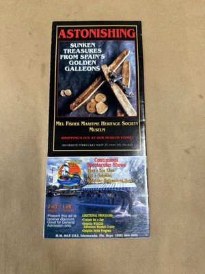 Key West Florida Keys Free Map & Mel Fisher Museum Brochure Tourist Guide