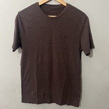 AllSaints Ramskull Brace Brushed Cotton Men s Maroon T-Shirt Sz Small NEW
