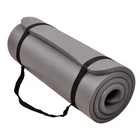 Signature Fitness 1" Extra Thick Exercise Yoga Mat w/ Carry Strap, Gry(Open Box)