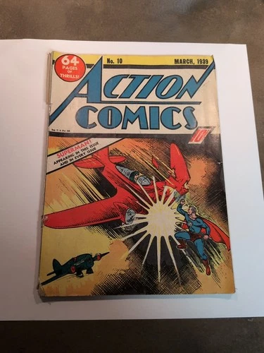 Vintage Action Comic Number 10 March Of 1939 Superman Appearing In The Issue 64