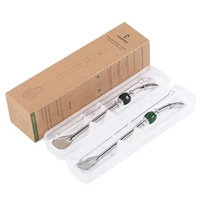 Yerba Mate Bombillas Set - Included Mate Gourd Stainless Steel Straws with St...