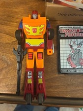 Rodimus Prime W Box 100 Complete Hasbro 1986 Vintage G1 Transformers metal feet