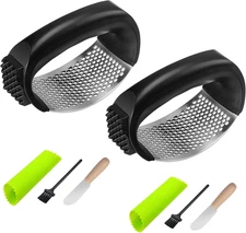 2 Pack Garlic Press Rocker Set Innovative Stainless Steel Garlic Mincer & Crushe