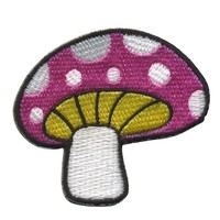 AufnäHer Pilz Fliegenpilz Pink Weiß Patch BüGelbild Abzeichen AufbüGler