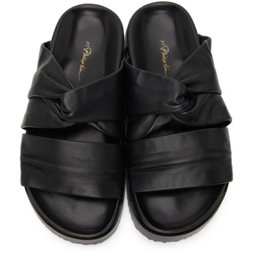 3.1 Phillip Lim Black Twisted Pool Slides