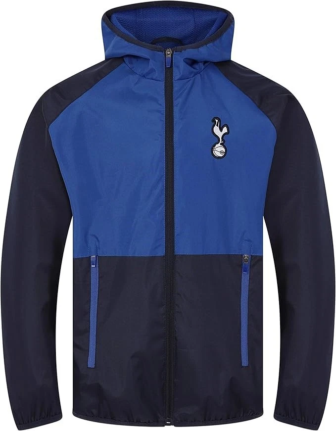 HOTTENHAM HOTSPUR Hoodie Windbreaker Jacket Mens MEDIUM Hooded Rain Coat THH5