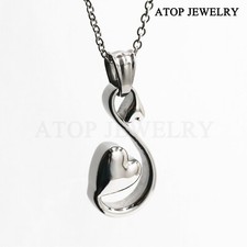 Heart Swan Urn Necklace For Ashes Cremation Pendant Memorial Keepsake Jewelry