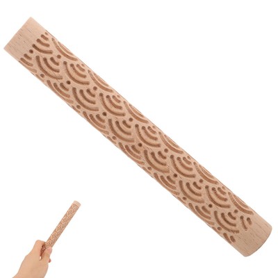 Novel Clay Roller Wooden Clay Texture Roller Pottery Stamp Clay Earring Roller