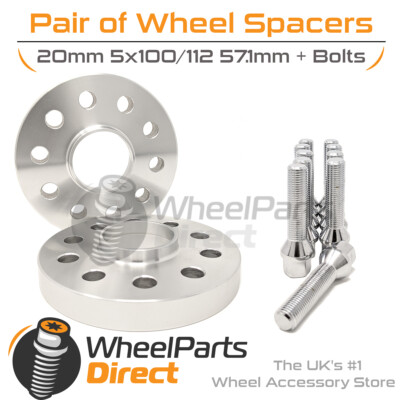 Wheel Spacers (2) & Bolts 20mm for Audi S3 [8P] 06-12 On Aftermarket