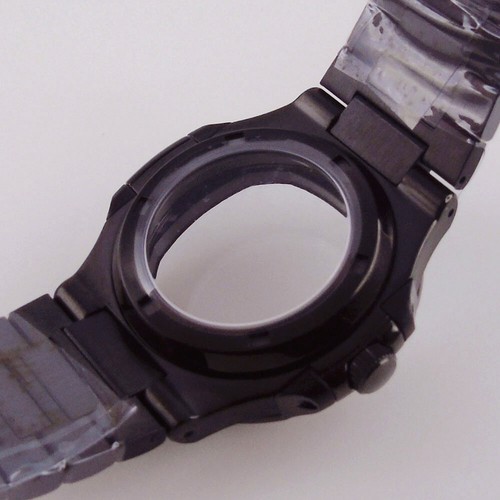 New 40mm Black PVD Square Watch Case Sapphire Glass Fit NH35 NH36 Movement - Picture 4 of 21