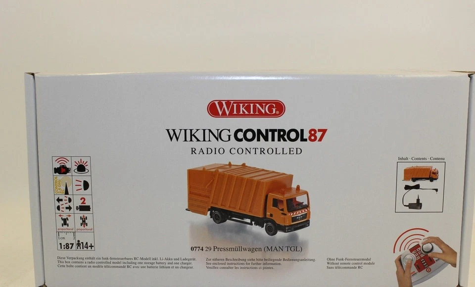 Wiking 774 29 Refuse Truck MAN TGL Control87 077429 Orange RC 1:87 New in OVP - Image 2 of 4