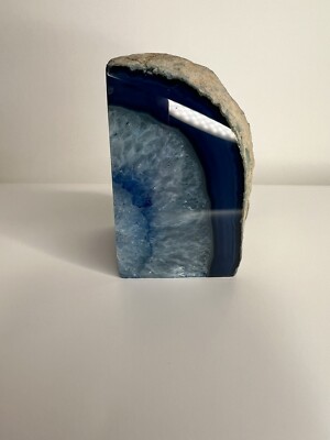 Blue Agate Crystal Geode - Approximately 4  X 2  Two Pounds