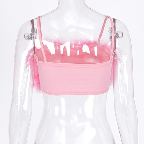 Miss Fluffy Tops Vest Suspender Cute Tube Hollow Out Tank - Picture 11 of 11