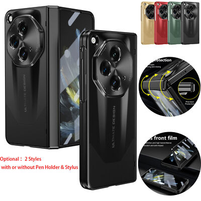 For OnePlus Open Shockproof Hinge Screen Protector Stylus Pen Holder Rugged Case