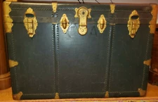 Antique SOTCO New York, USA Vulcanized Hard Fibre Steamer Trunk