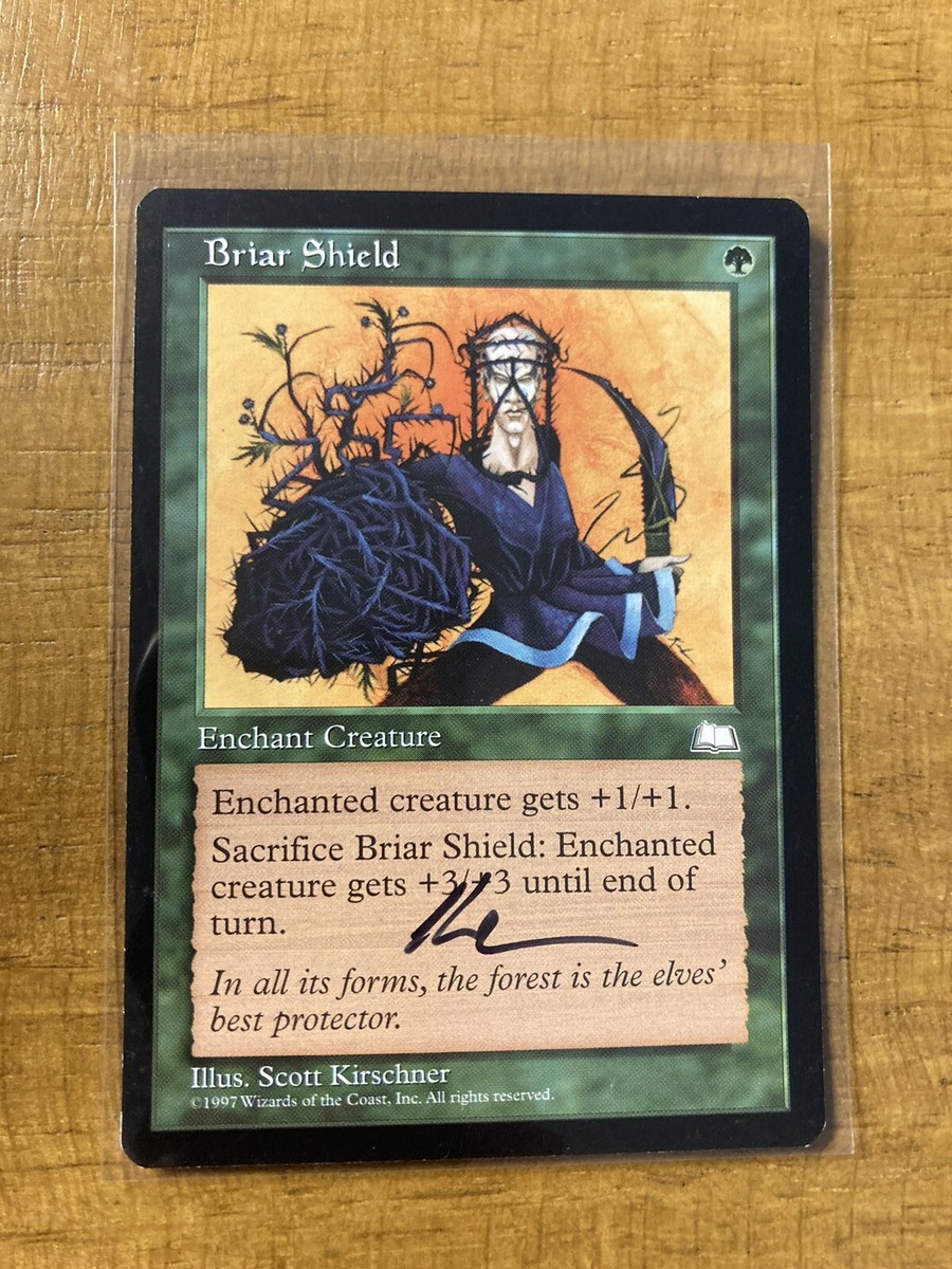 MTG ✨BRIAR SHIELD SIGNED ARTIST PROOF ✨Weatherlight NM/M 1997