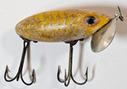 VTG Fred Arbogast Jitterbug Topwater Lure Yellow Tiger 2 1/4" Classic Bait