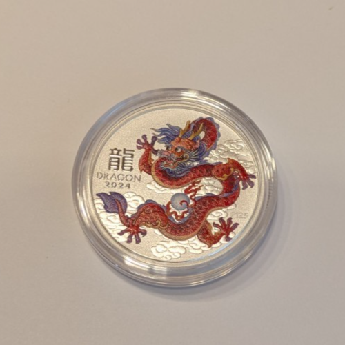 Lunar 1/2 Oz Silver Coin 2024 Dragon Color Drache Silbermünze coloriert Sammler - Bild 6 von 11