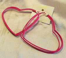 NEW OVERSIZED THIN TRIPLE HEART DANGLE DROP HOOP EARRINGS PICK YOUR COLOR