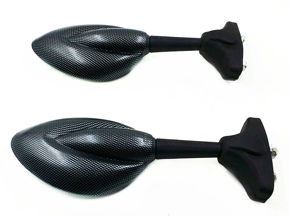 Espejos retrovisores laterales deportivos de carbono para carreras para Triumph Ducati Daytona 600 750 Foto 3 de 4