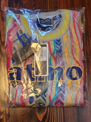 Men's Authentic Coogi x Atmos Multi Color Sweater Medium NWT A$AP