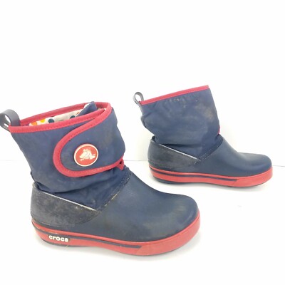 CROCS Blue Red Crocband Gust Waterproof Lined Snow Rain