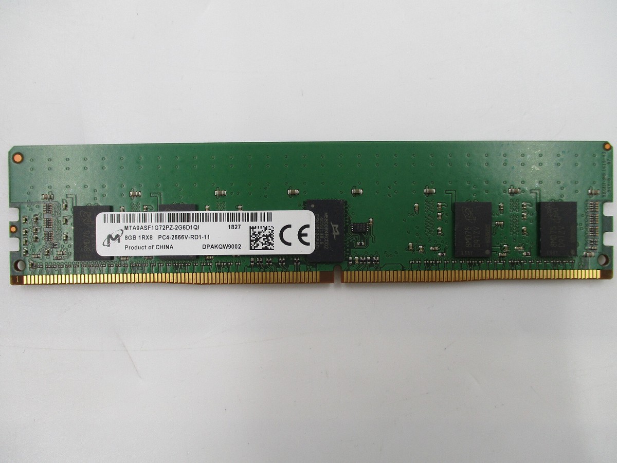 Micron 8GB 1Rx8 PC4-2666V-RD1-11 ECC Server Memory MTA9ASF1G72PZ