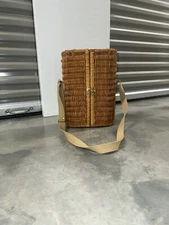 Picnic Time - Wicker Wine Tote - Vintage 